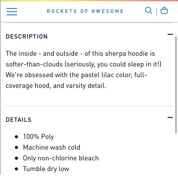 Rockets of Awesome Lilac Sherpa Hoodie purple fuzzy comfortable size 12 EUC - Picture 4 of 7